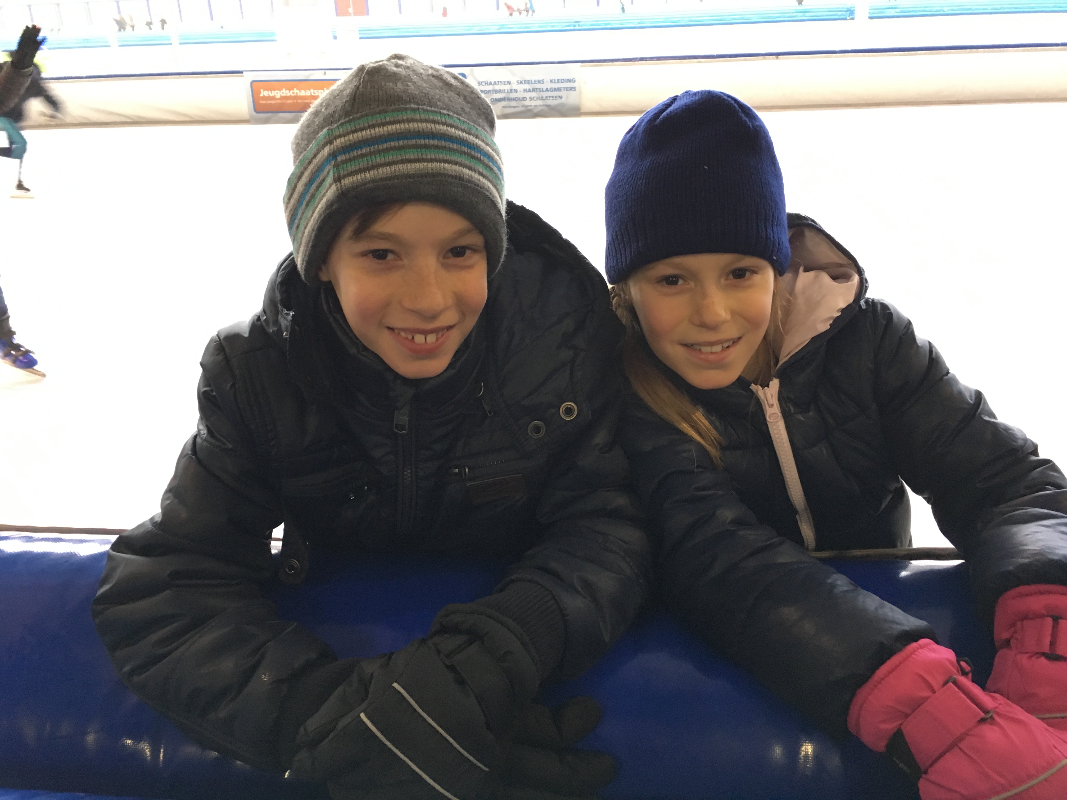 Job and Sophie on the ice skating rink